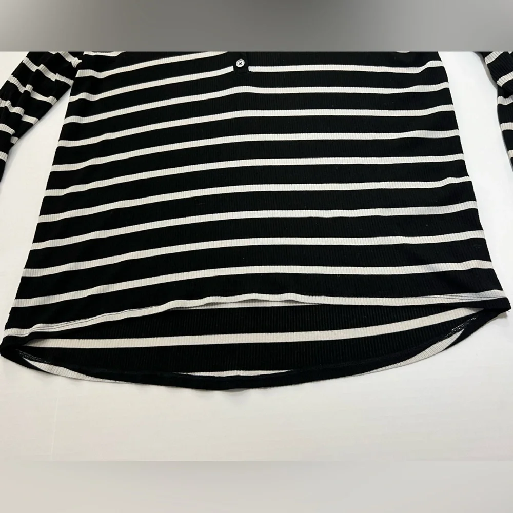 Black and White Striped Women's Top